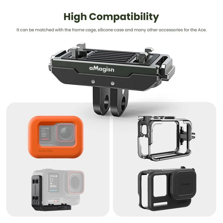 AMAGISN Metal Magnetic Quick Release Adapter for Insta360 Ace Pro / Ace Action Camera Mount