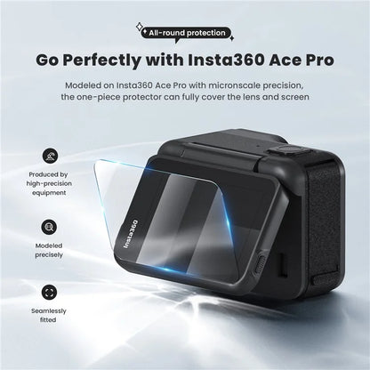 AMAGISN 2 Sets For Insta360 Ace Pro Tempered Glass Screen Protectors Set