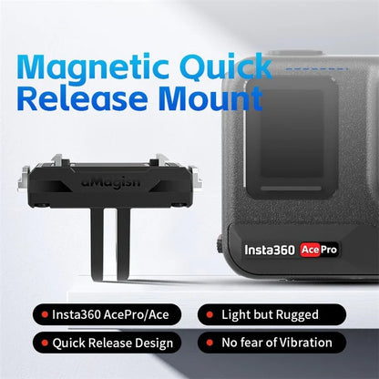 AMAGISN Magnetic Quick Release Adapter for Insta360 Ace Pro / Ace Action Plastic Camera Mount