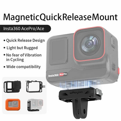 AMAGISN Magnetic Quick Release Adapter for Insta360 Ace Pro / Ace Action Plastic Camera Mount