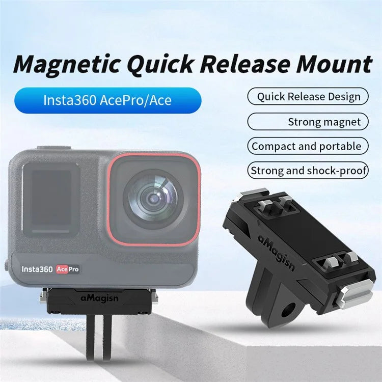 AMAGISN Magnetic Quick Release Adapter for Insta360 Ace Pro / Ace Action Plastic Camera Mount