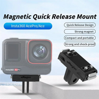 AMAGISN Magnetic Quick Release Adapter for Insta360 Ace Pro / Ace Action Plastic Camera Mount
