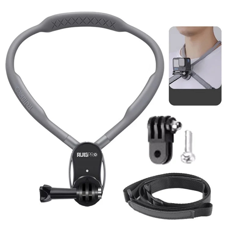RUIGPRO For GoPro / Insta360 / DJI Action Camera Magnetic Neck Mount Bracket + Extension Arm