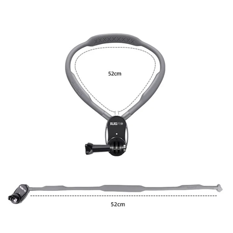 RUIGPRO For GoPro / Insta360 / DJI Action Camera Magnetic Neck Mount Bracket + Anti-shake Rope + Rotating Base
