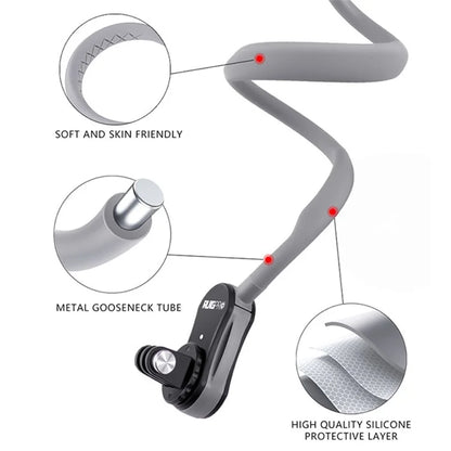 RUIGPRO For GoPro / Insta360 / DJI Action Camera Neck Mount Bracket + Anti-shake Strap + Phone Holder