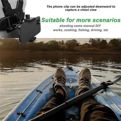 Action Camera Chest Strap Camera Chest Mount Harness with Phone Clip and Wrench