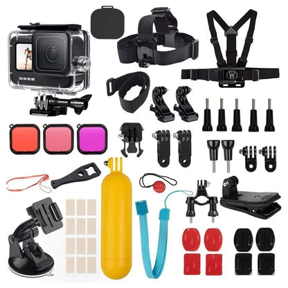 42-in-1 Accessories for GoPro Hero 9 / 10 / 11 / 12 Action Camera Chest Strap 60m Waterproof Case Lens Filter Set