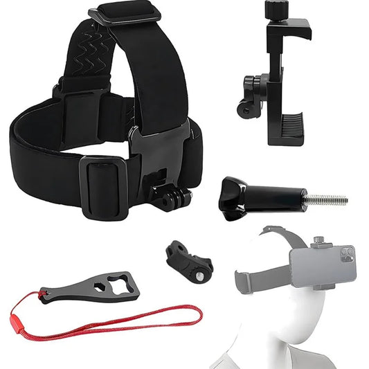 5-in-1 Action Camera Accessories Kit Head Strap with Phone Clip and Wrench for GoPro