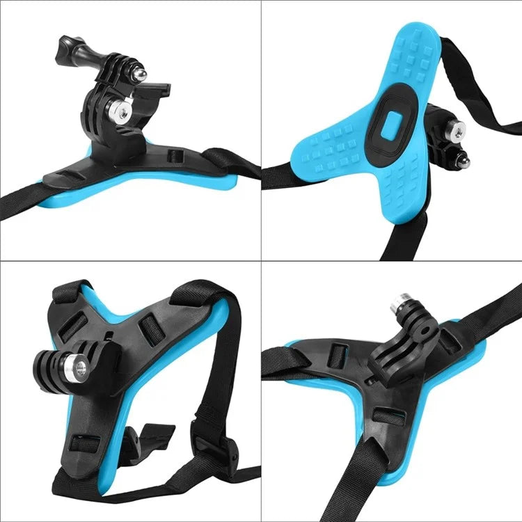 4-in-1 Motorcycle Helmet Chin Strap Mount Compatible with GoPro Insta 360 Session