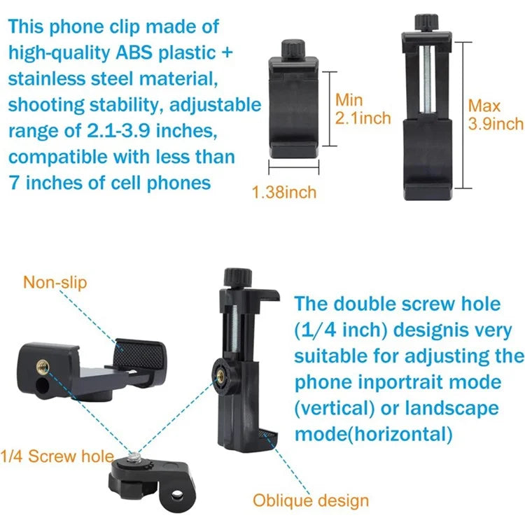 Universal Camera Chest Head Mount Strap Plastic+Alloy+Nylon Phone Clip Holder Bracket