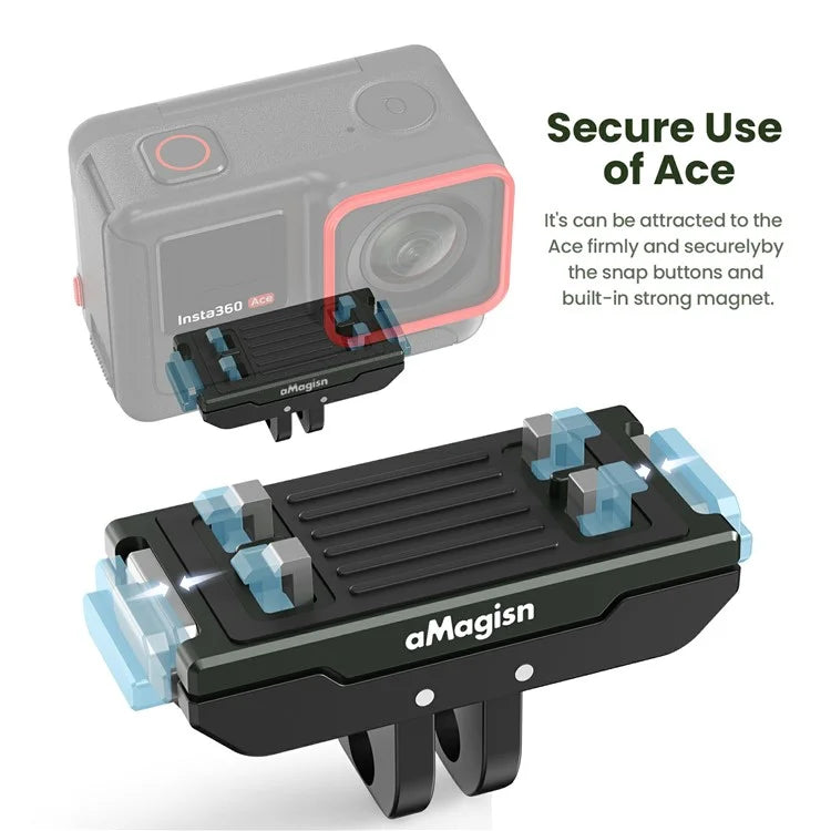AMAGISN For Insta360 Ace Pro / Ace Action Camera Metal Magnetic Quick Release Adapter with Top Plate