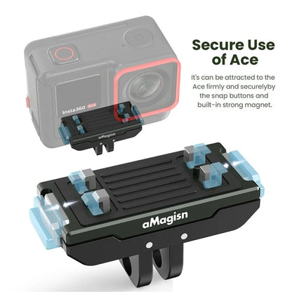 AMAGISN For Insta360 Ace Pro / Ace Action Camera Metal Magnetic Quick Release Adapter with Top Plate