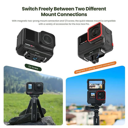 AMAGISN For Insta360 Ace Pro / Ace Action Camera Metal Magnetic Quick Release Adapter with Top Plate