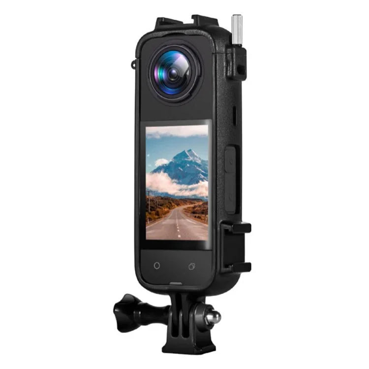 For Insta360 X4 Sports Camera Plastic Protective Frame with 2 Cold Shoe Interface