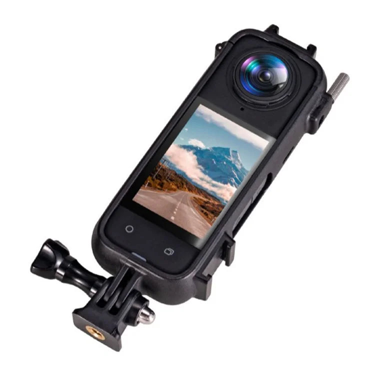 For Insta360 X4 Sports Camera Plastic Protective Frame with 2 Cold Shoe Interface