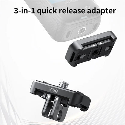 VRIG For Insta360 X4 Action Camera Aluminum Alloy Magnetic Quick Release Adapter