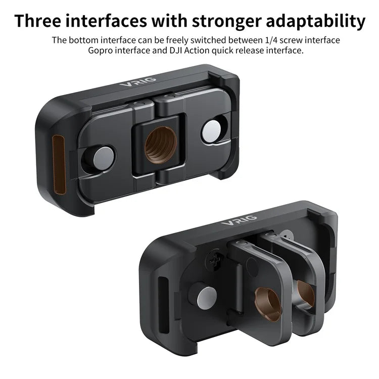 VRIG For Insta360 X4 Action Camera Aluminum Alloy Magnetic Quick Release Adapter