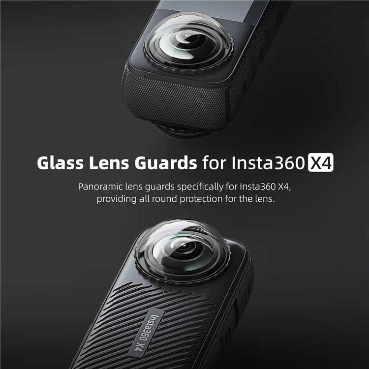 AMAGISN 2PCS Glass Lens Guards for Insta360 X4 Camera Lens Protector Action Camera Accessories