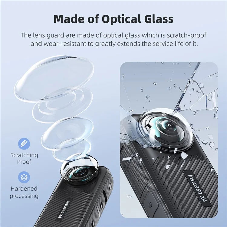 AMAGISN 2PCS Glass Lens Guards for Insta360 X4 Camera Lens Protector Action Camera Accessories