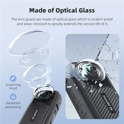 AMAGISN 2PCS Glass Lens Guards for Insta360 X4 Camera Lens Protector Action Camera Accessories