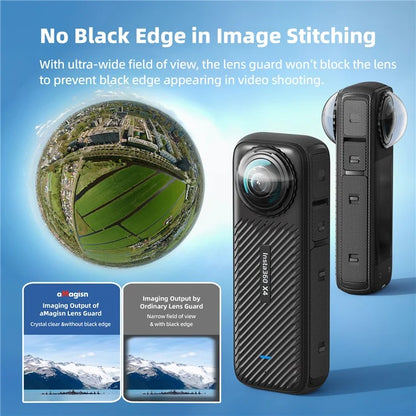 AMAGISN 2PCS Glass Lens Guards for Insta360 X4 Camera Lens Protector Action Camera Accessories