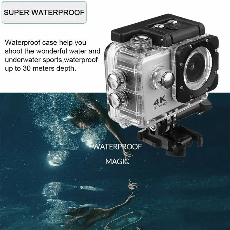 F300A 2 Inch 4K 30fps WiFi Action Camera Wide Angle Underwater Camera with Waterproof Case
