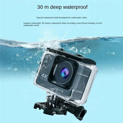 F300AB-R 2 Inch 4K 30fps WiFi Action Camera with HD Touch Screen 30m Underwater Camera with Waterproof Case