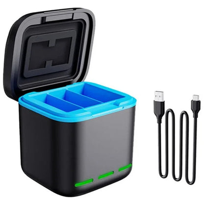 GP-910 Charging Box for GoPro Hero 11 / 10 / 9 Sports Camera Three Battery Storage Case