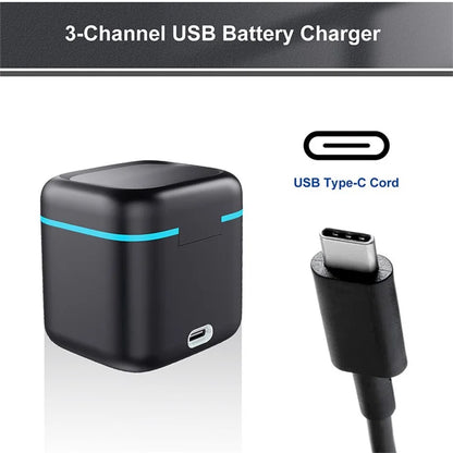 GP-910 Charging Box for GoPro Hero 11 / 10 / 9 Sports Camera Three Battery Storage Case