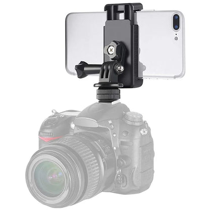F046 Desktop Camera Mobile Phone Live Streaming Holder Hot Shoe Universal Phone Clip Monitor Bracket
