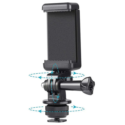F046 Desktop Camera Mobile Phone Live Streaming Holder Hot Shoe Universal Phone Clip Monitor Bracket