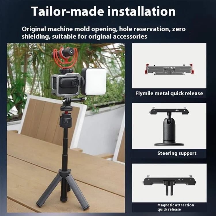 FLYMILE For Insta360 GO 3 / GO 3S Aluminum Alloy Cage Protective Shell Housing Bezel Accessories