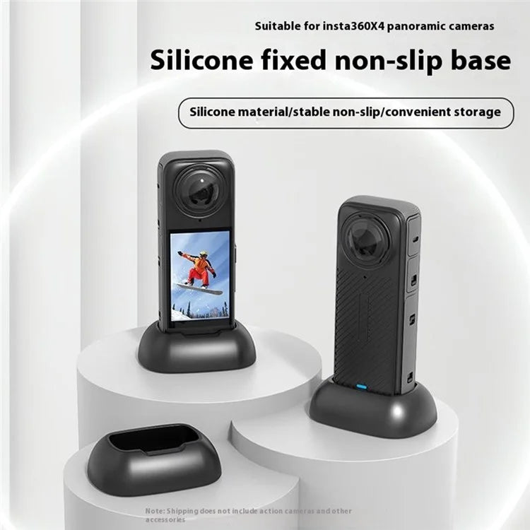 FLYMILE For Insta360 X4 Sports Camera Silicone Desktop Fixed Stand Upright Base