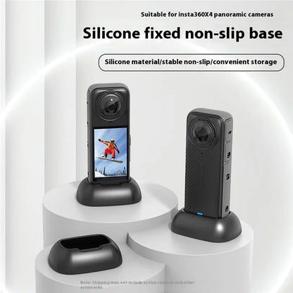 FLYMILE For Insta360 X4 Sports Camera Silicone Desktop Fixed Stand Upright Base