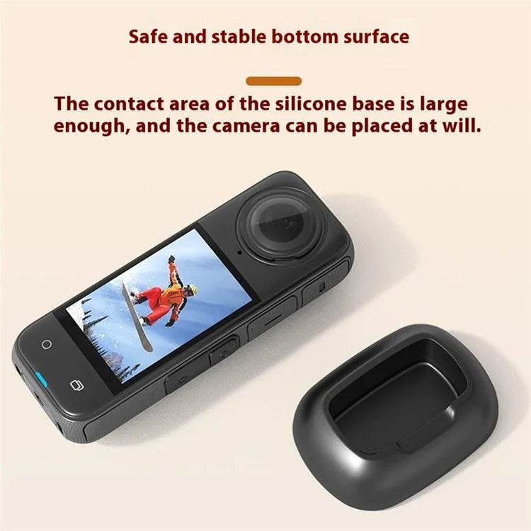 FLYMILE For Insta360 X4 Sports Camera Silicone Desktop Fixed Stand Upright Base
