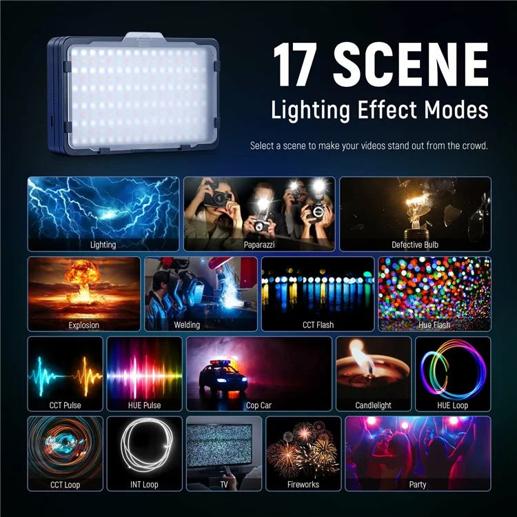 NEEWER RGB 176-A1 17 Scenes LED Video Light Panel with Upgraded Onboard Operation