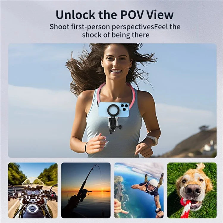 SX-P05 Outdoor Sports POV Magnetic Phone Neck Mount Hands Free Bracket for Action Camera