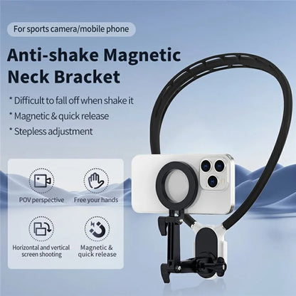 SX-P05 Outdoor Sports POV Magnetic Phone Neck Mount Hands Free Bracket for Action Camera