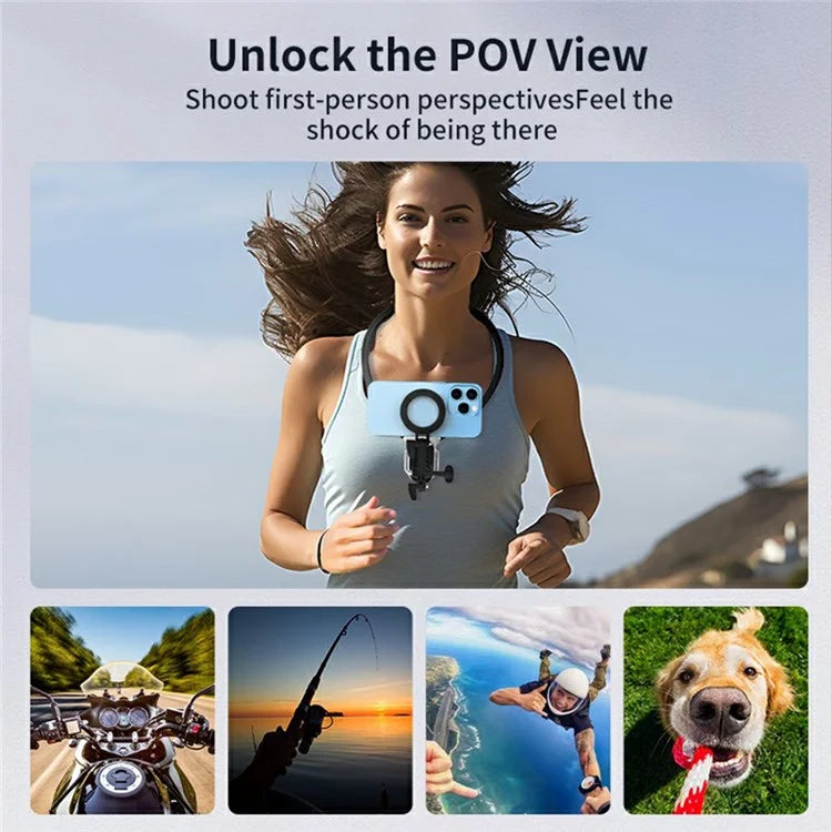 SX-P05 Outdoor Sports POV Magnetic Phone Neck Mount Hands Free Bracket for Action Camera