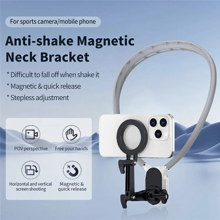 SX-P05 Outdoor Sports POV Magnetic Phone Neck Mount Hands Free Bracket for Action Camera