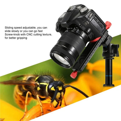 PULUZ PU3520 CNC Aircraft Aluminum Adjustable Speed Fine Tuning Slide Rail for Canon Sony Nikon Camera