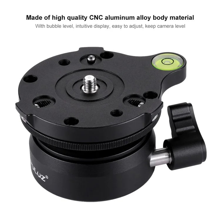 PULUZ PU3508 1 / 4 Inch Thread Dome Panoramic Tripod Head Leveling Head Base with Bubble Level