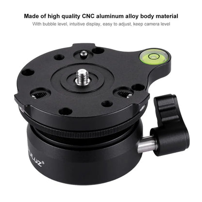 PULUZ PU3508 1 / 4 Inch Thread Dome Panoramic Tripod Head Leveling Head Base with Bubble Level
