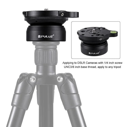 PULUZ PU3508 1 / 4 Inch Thread Dome Panoramic Tripod Head Leveling Head Base with Bubble Level