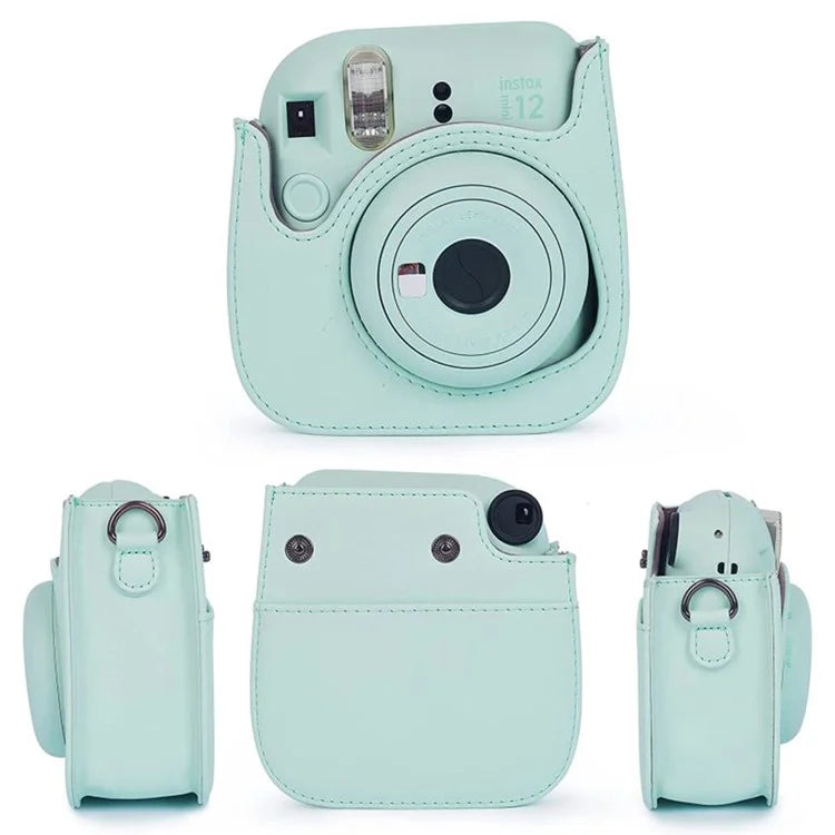 For Fujifilm Instax mini 12 / 11 / 9 / 8+ / 8 PU Leather Camera Bag with Photo Frame Album Stickers Kit Set