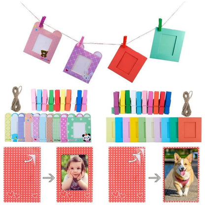 For Fujifilm Instax mini 12 / 11 / 9 / 8+ / 8 PU Leather Camera Bag with Photo Frame Album Stickers Kit Set
