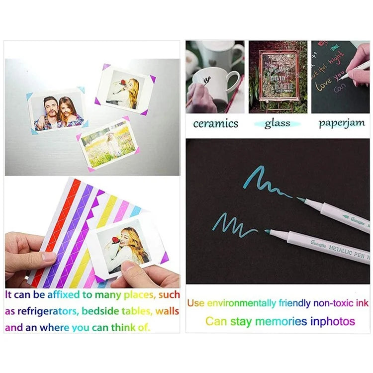 For Fujifilm Instax mini 12 / 11 / 9 / 8+ / 8 PU Leather Camera Bag with Photo Frame Album Stickers Kit Set