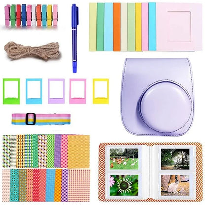 9-in-1 Accessories Kit for FujiFilm Instax Mini 12 / 11 / 9 Include Case / Album / Frames / Stickers / Pen Marker