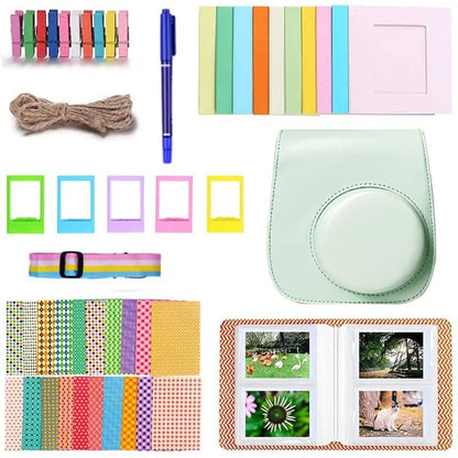 9-in-1 Accessories Kit for FujiFilm Instax Mini 12 / 11 / 9 Include Case / Album / Frames / Stickers / Pen Marker