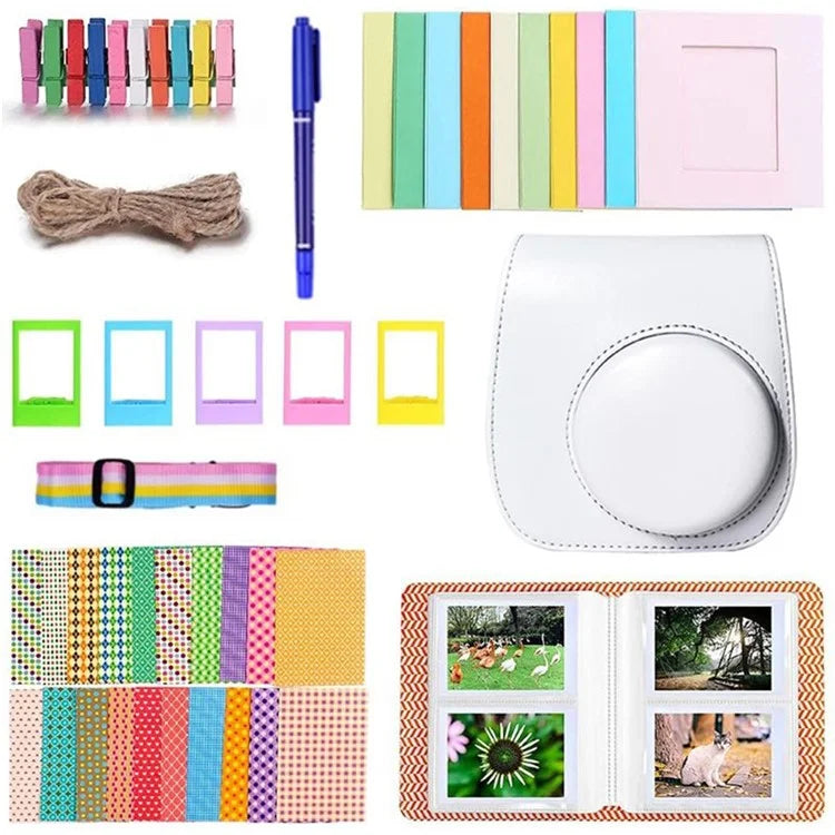 9-in-1 Accessories Kit for FujiFilm Instax Mini 12 / 11 / 9 Include Case / Album / Frames / Stickers / Pen Marker